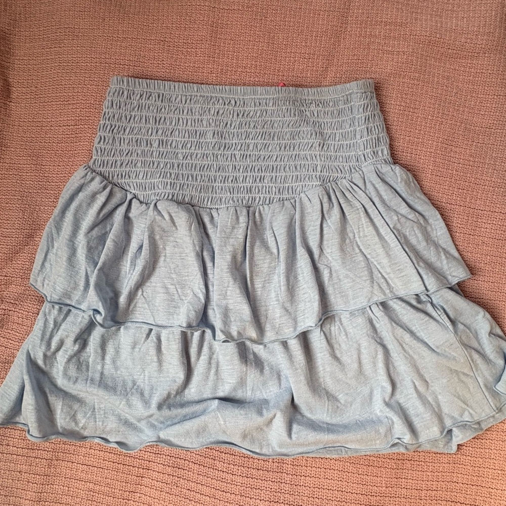 Elegant Light Blue Tiered Skirt